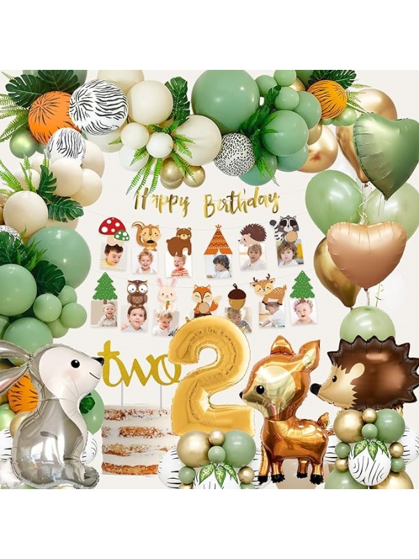 Verjaardag decoratie voor 2de verjaardag, jungle ballonnen 